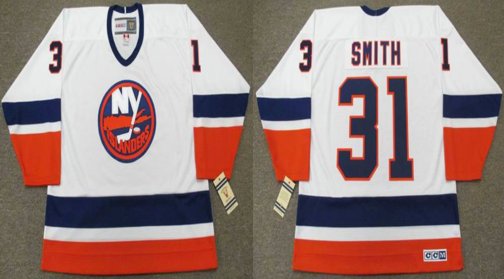 2019 Men New York Islanders 31 Smith white CCM NHL jersey